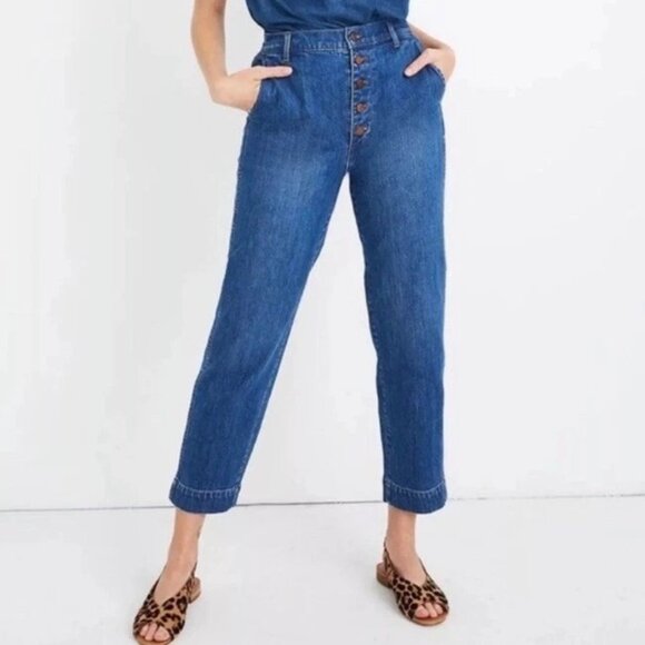 Madewell Tapered Jeans in Eastgate Wash: Button-Front Size 25 - Picture 7 of 7